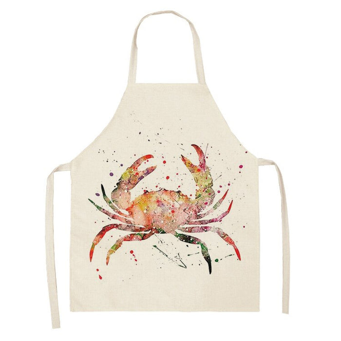 Sea Animals Print Kitchen Apron