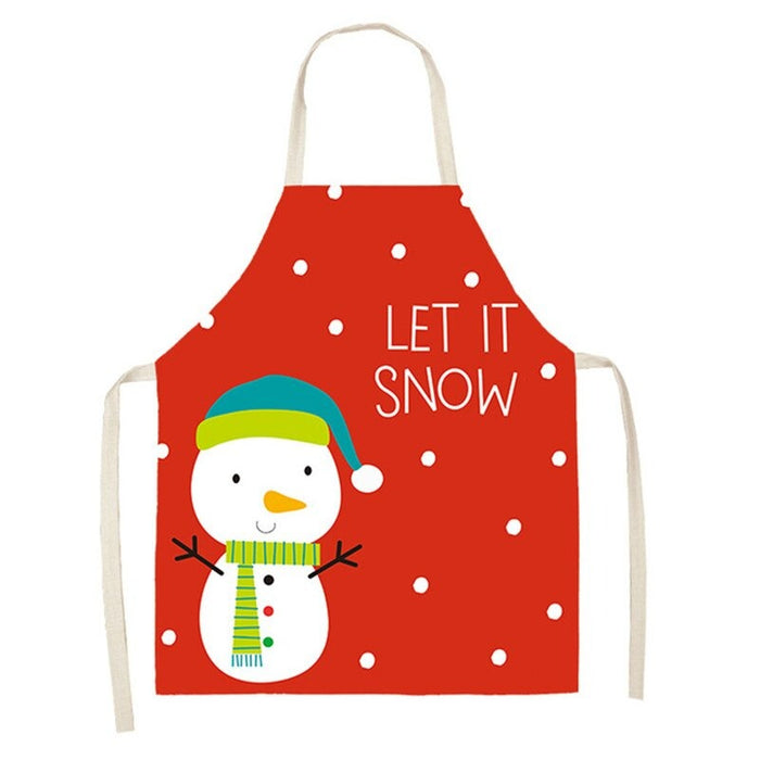 Printed Christmas Linen Aprons