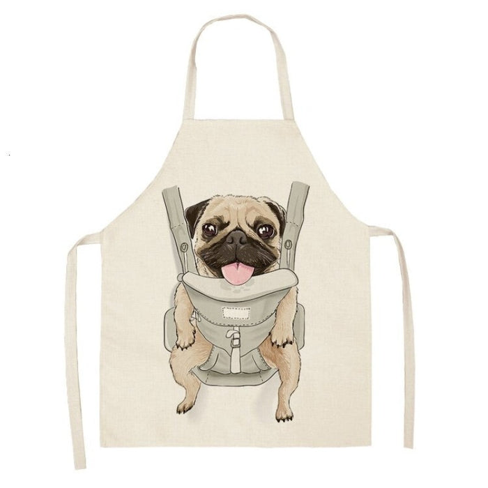 Pug Graphic Print Apron