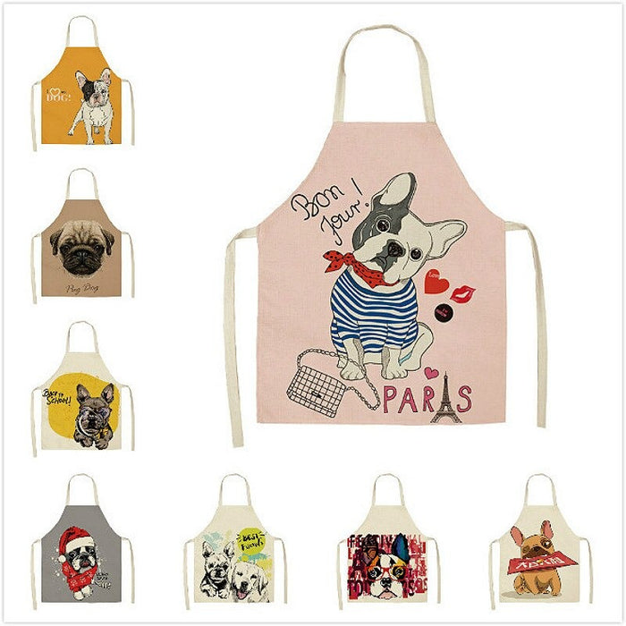 Dogs Print Kitchen Apron