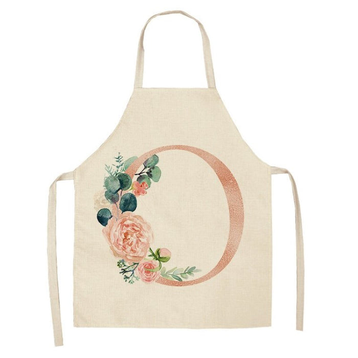 Pink Letter Flower Apron