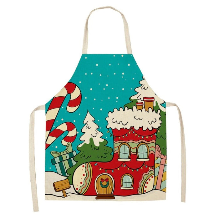 Creative Christmas Printed Women Kitchen Aprons