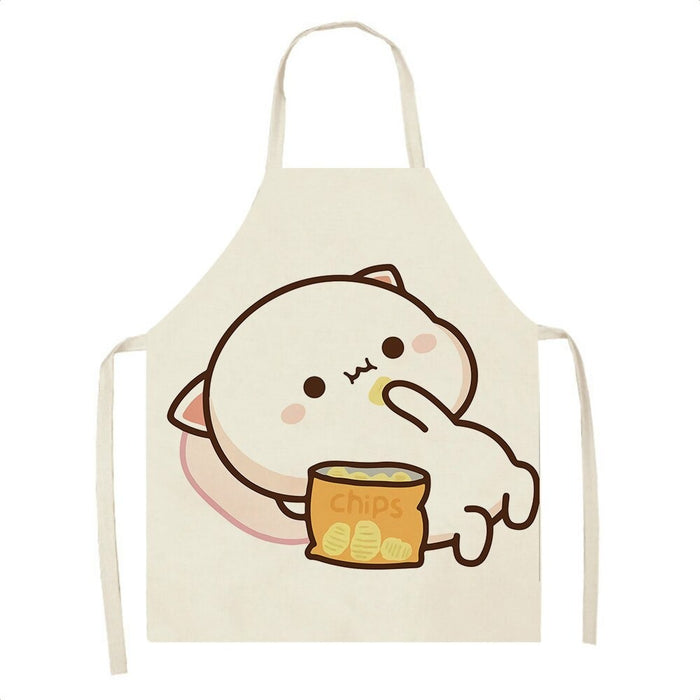 Kawaii Cat Print Kitchen Apron