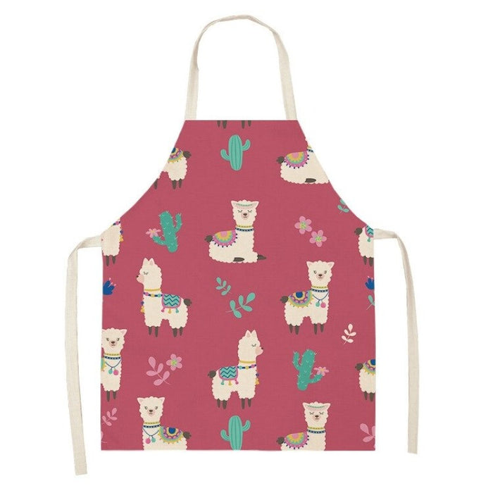 Alpaca Linen Vase Sleeveless Printing Apron