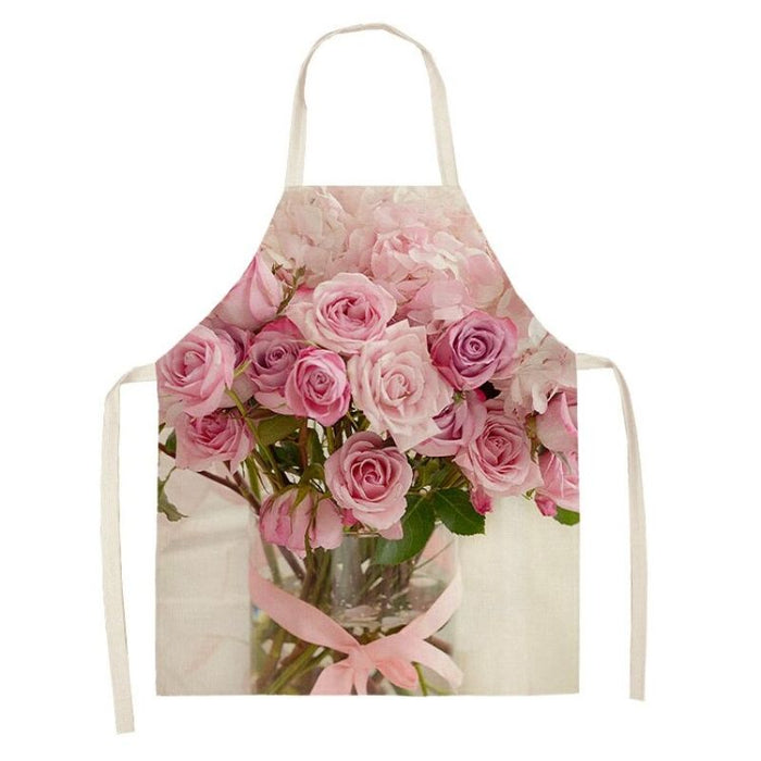 Flower Print Sleeveless Apron