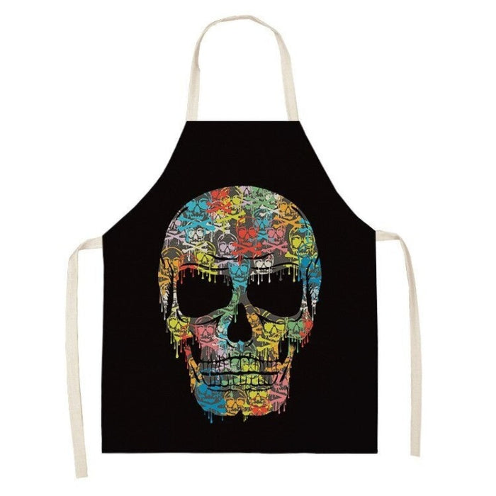 Funny Black And White Skull Series Apron