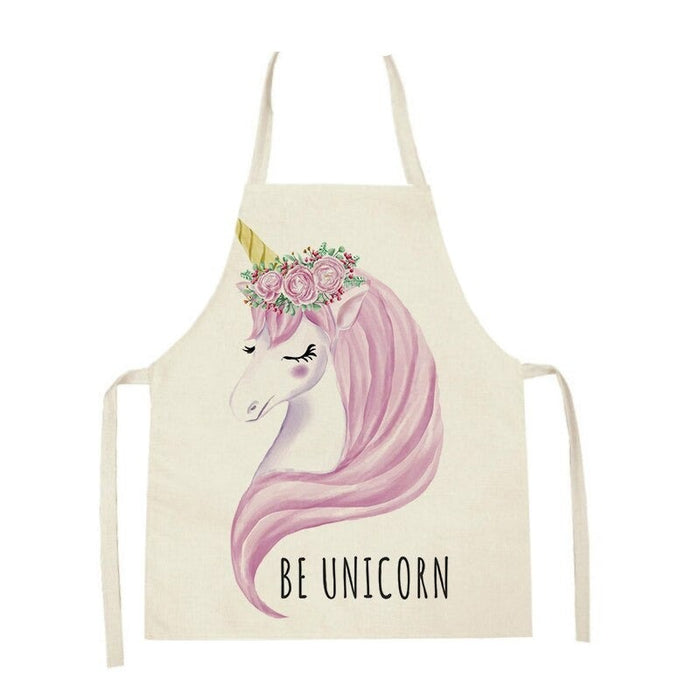 Unicorn Flower Print Apron