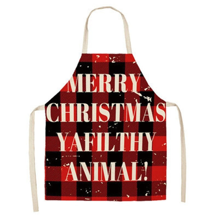 Christmas Apron Plaid Printed