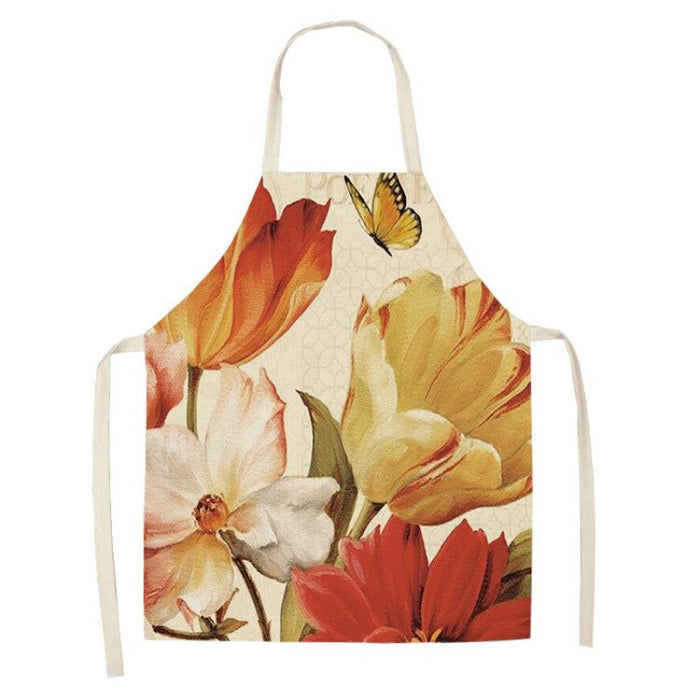 Abstract Flowers Print Aprons