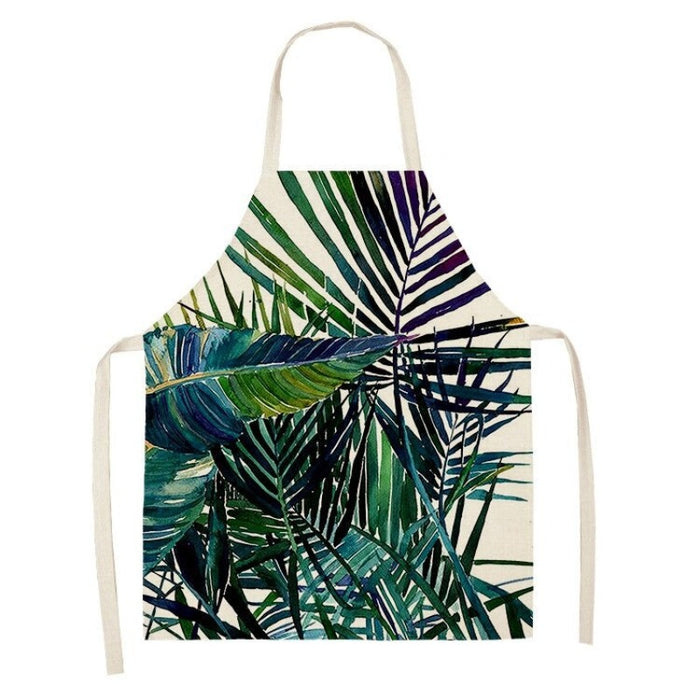 Tropical Leaves Print Aprons