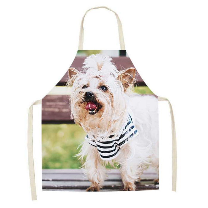 Dog Faces Print Apron