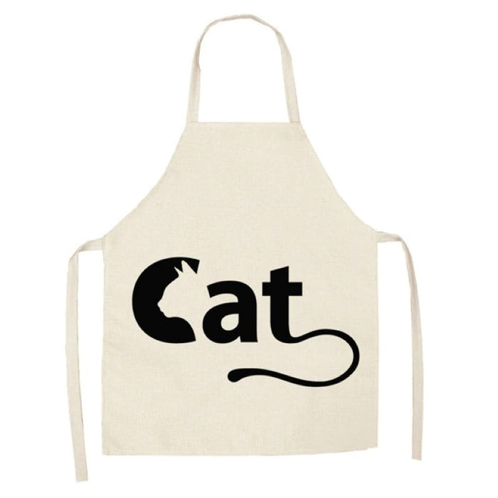 Cartoon Cat Cotton and Linen Apron