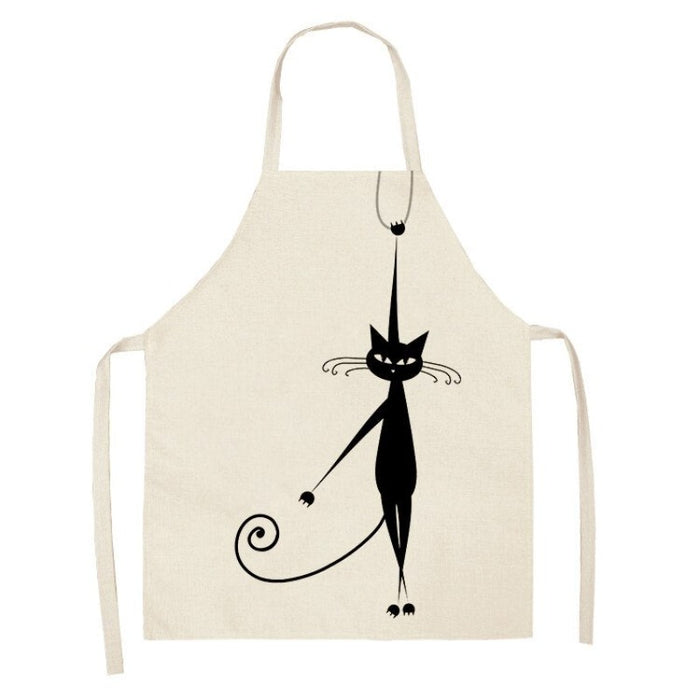 Black Cat Patterned Kitchen Apron