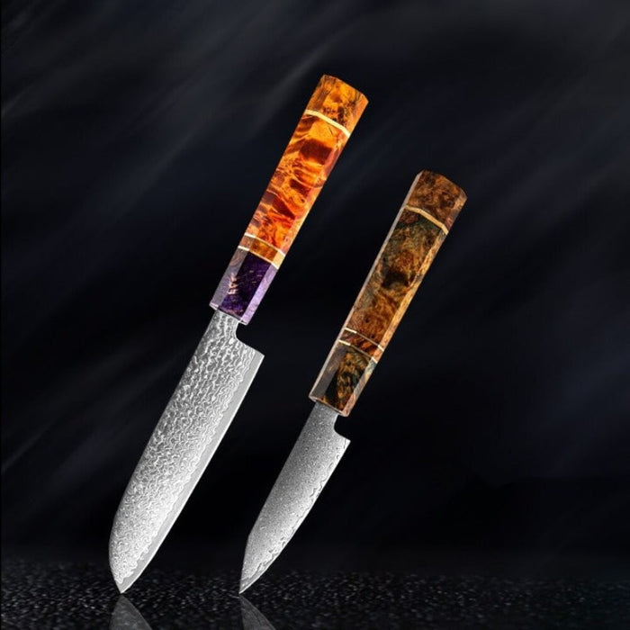 Japanese Damascus Steel Knife Sets 2-9 Pieces