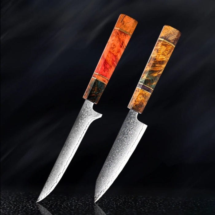 Damascus Steel Kitchen Knife Sets With Stable Wooden Handle