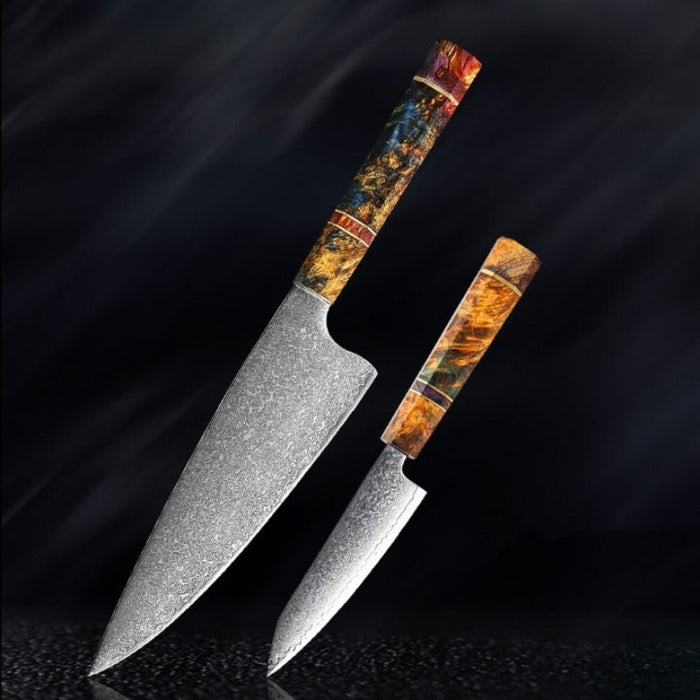 Japanese Damascus Steel Knife Sets 2-9 Pieces