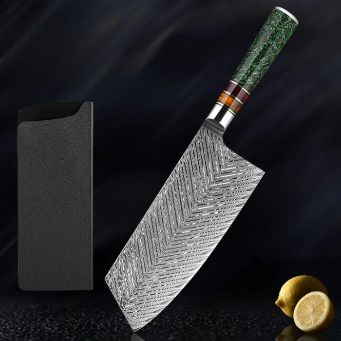 High Hardness 7.5 Inch Cleaver Knife 67 Layer Damascus Steel