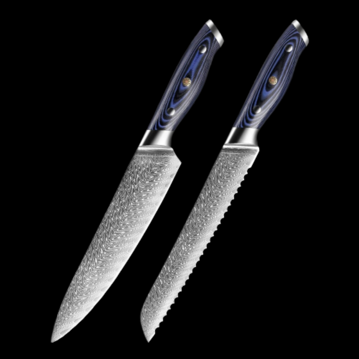 6 Pieces Damascus Steel Sharp Knives Set