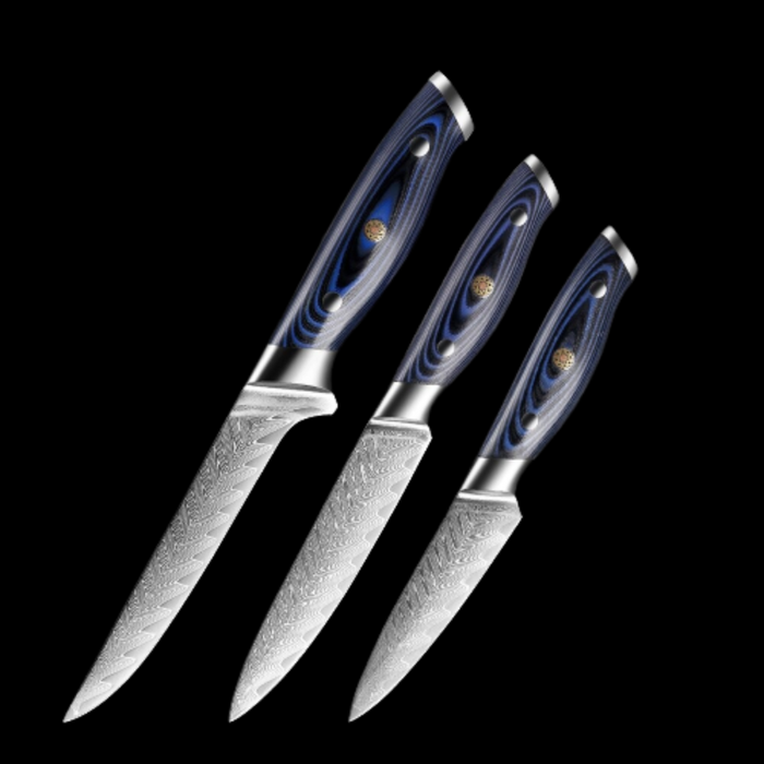 6 Pieces Damascus Steel Sharp Knives Set