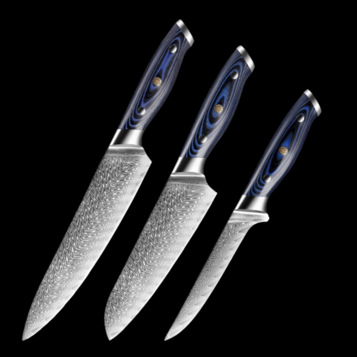 6 Pieces Damascus Steel Sharp Knives Set