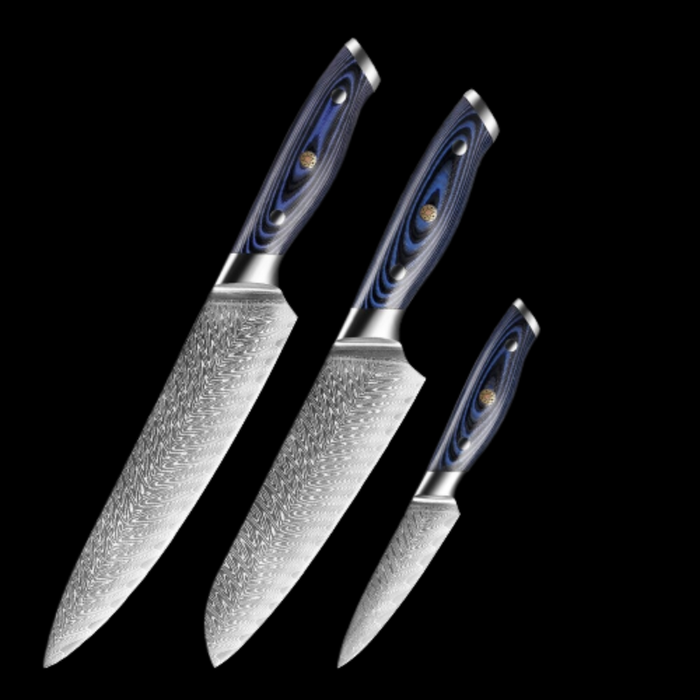 6 Pieces Damascus Steel Sharp Knives Set