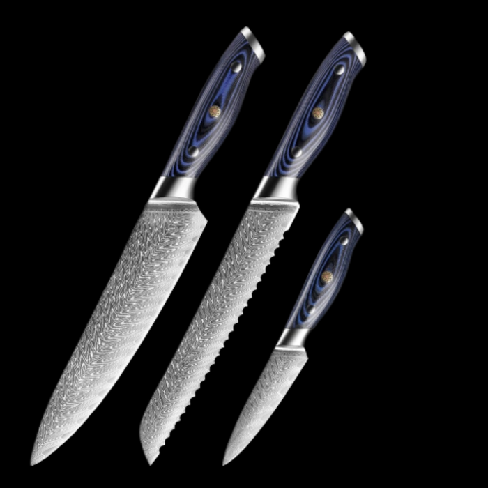 6 Pieces Damascus Steel Sharp Knives Set