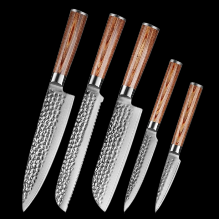 Sharp Steel Kitchen Knives Set With Wood Handle