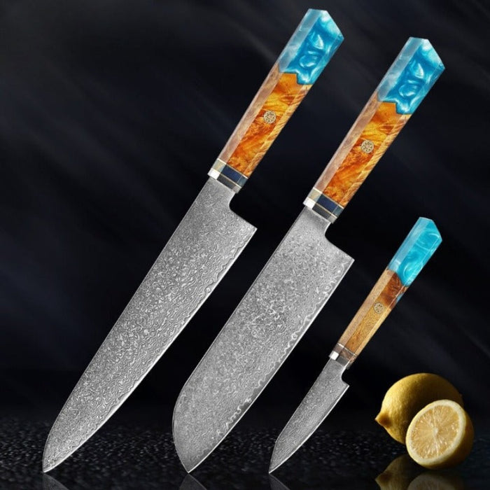 Razor Sharp Damascus Kitchen Knife Sets