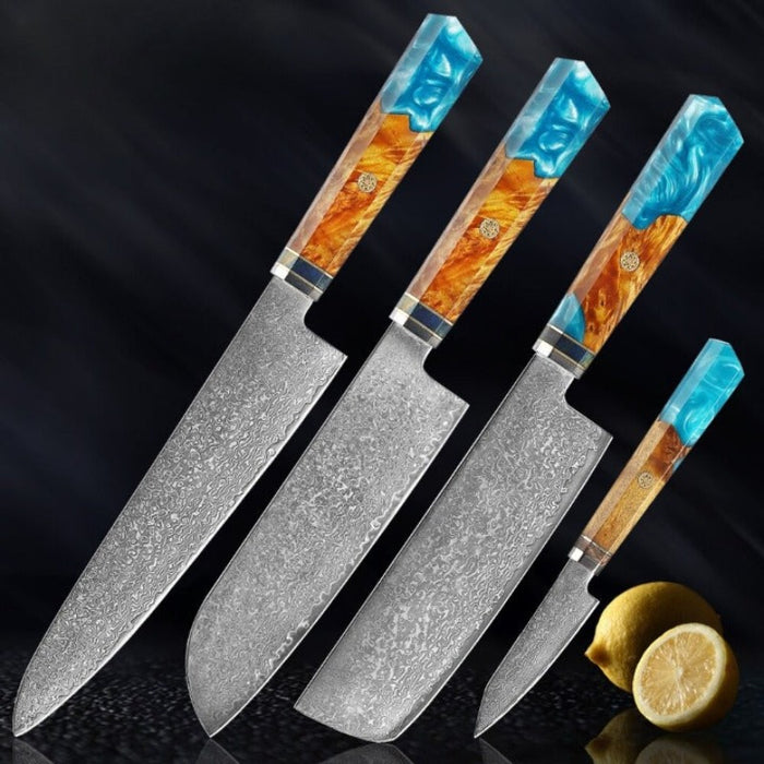 Razor Sharp Damascus Kitchen Knife Sets