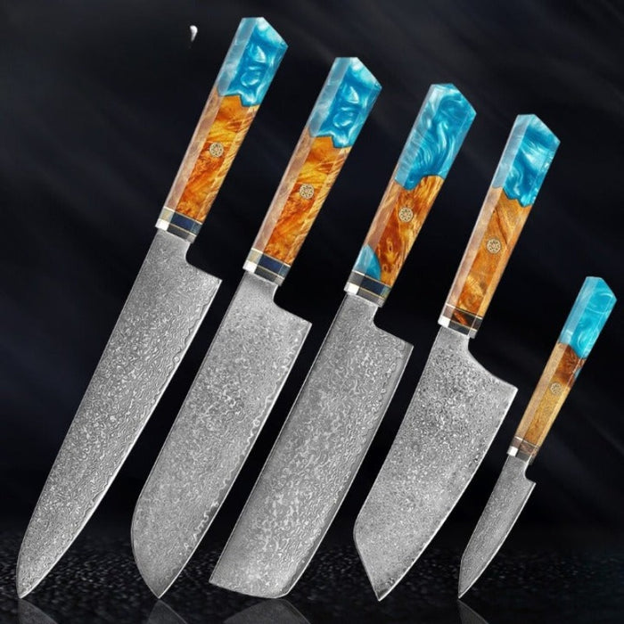 Razor Sharp Damascus Kitchen Knife Sets