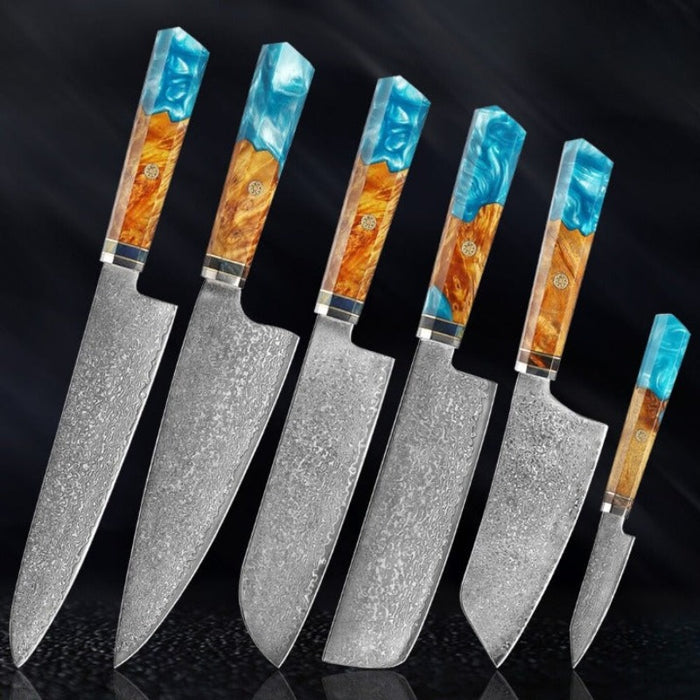 Razor Sharp Damascus Kitchen Knife Sets