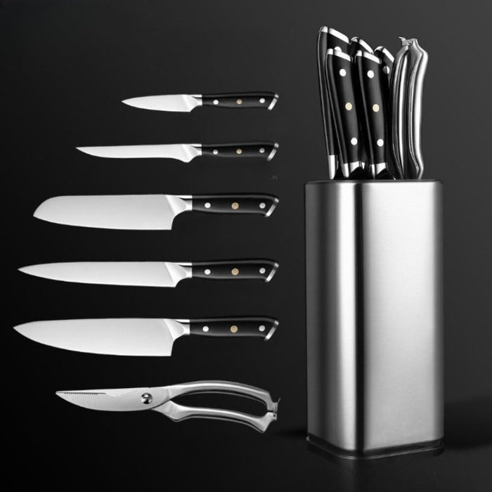 Stainless Steel Kitchen Knife Set With Knife Holder