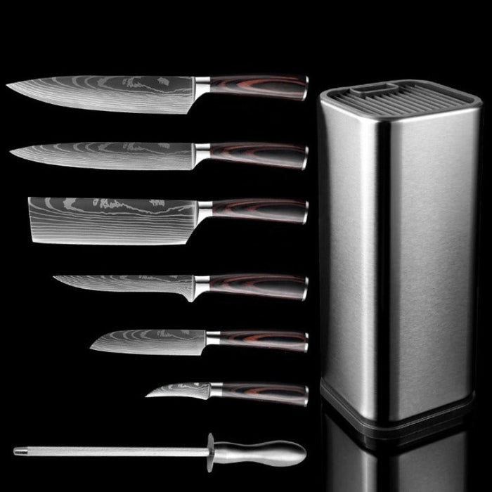 Damascus Steel Pattern Kitchen Knife Sets