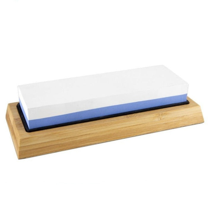 Non-Slip Knife Sharpener Stone With Bamboo Base