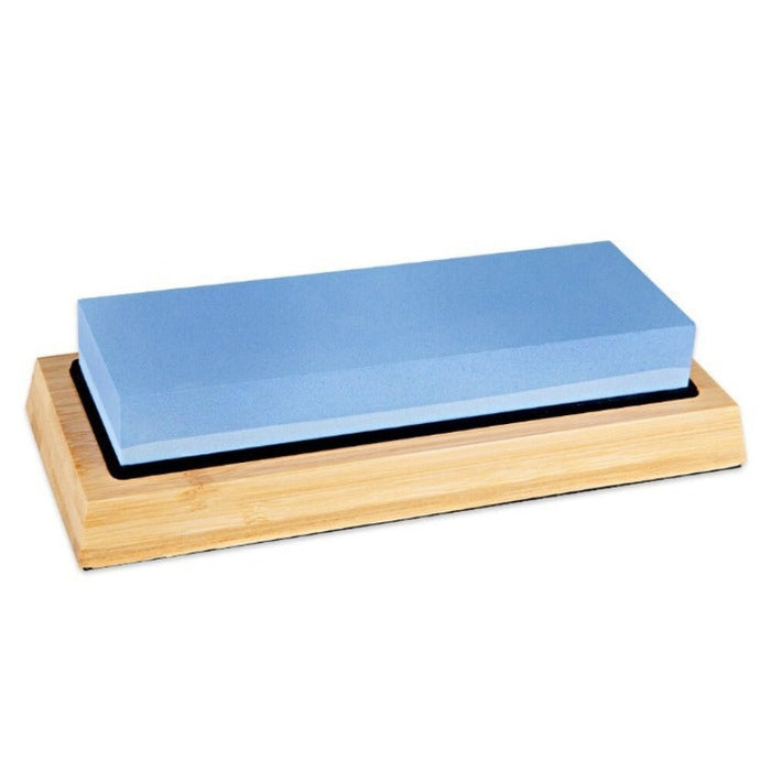 Non-Slip Knife Sharpener Stone With Bamboo Base