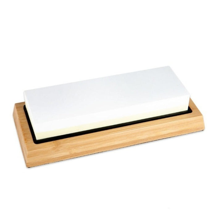 Non-Slip Knife Sharpener Stone With Bamboo Base