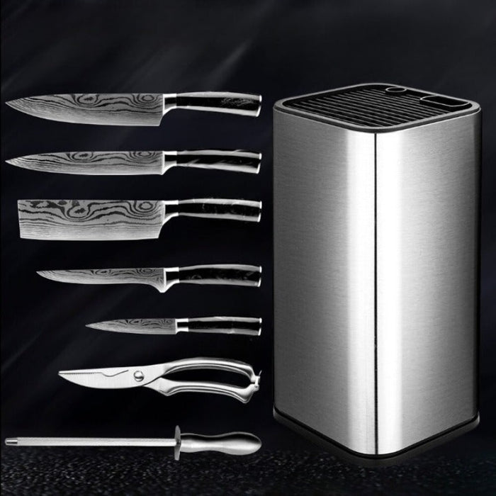 Stainless Steel Kitchen Knife Set With Knife Holder