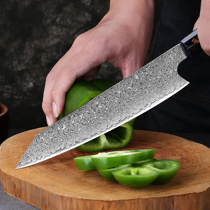 8 Inch Carbon Fiber Damascus Steel Cleaver Knife