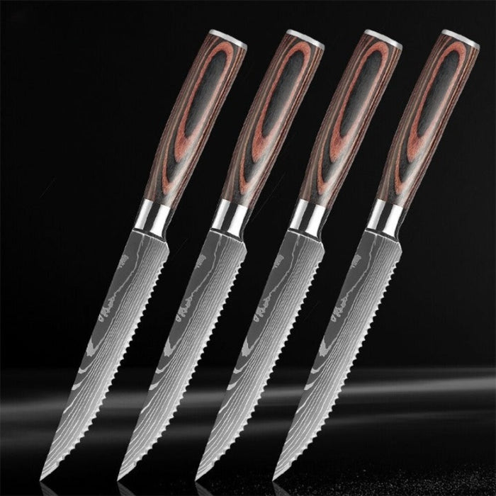 Damascus Steel Boning Steak Knife Set