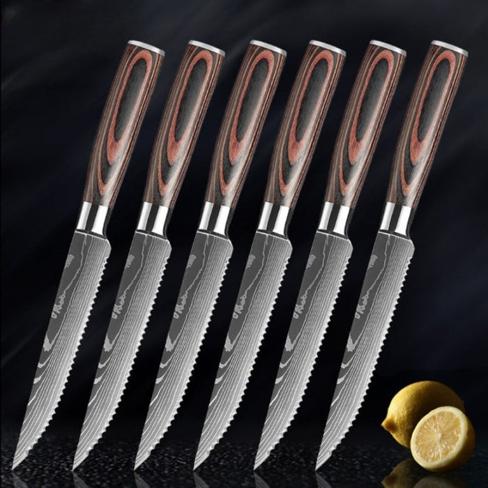 Damascus Steel Boning Steak Knife Set