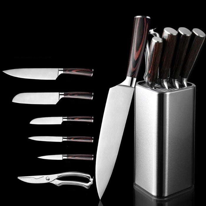 Stainless Steel Kitchen Knife Set With Knife Holder