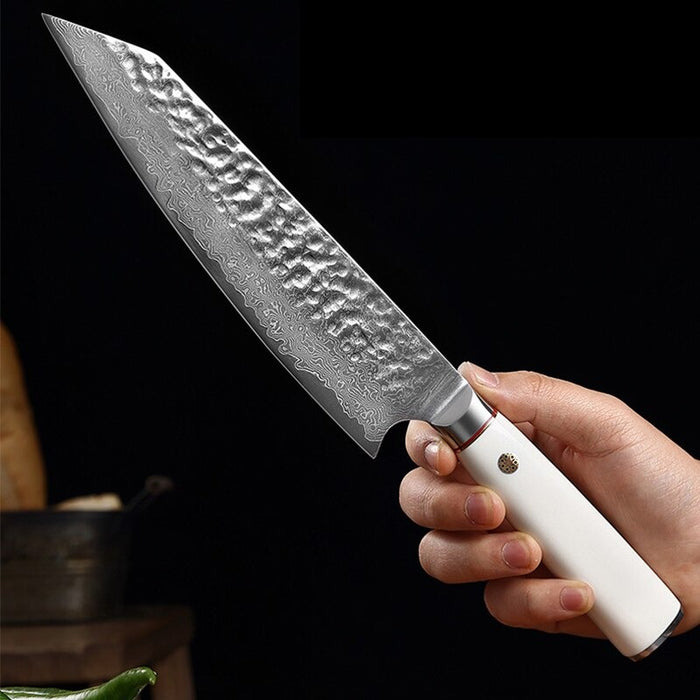 Hammer Pattern 67 Layer Damascus Kiritsuke Chef Knife