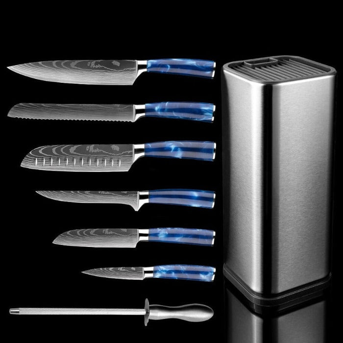 Stainless Steel Kitchen Knife Set With Knife Holder