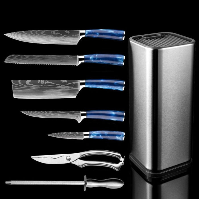 Kitchen Knife Sets With Blue Resin Handle