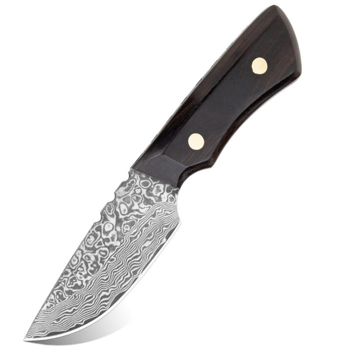 Damascus Full Tang Utility Knife With Sheath