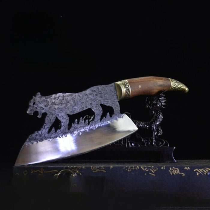 Handmade High-Strength Steel Copper Head Cleaver Knife