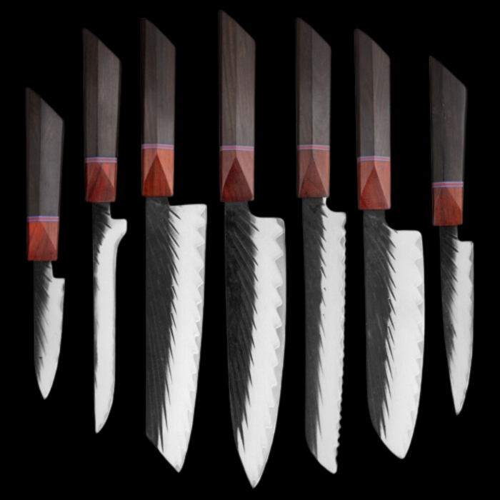 Steel Black Sandalwood Handle Knife Set