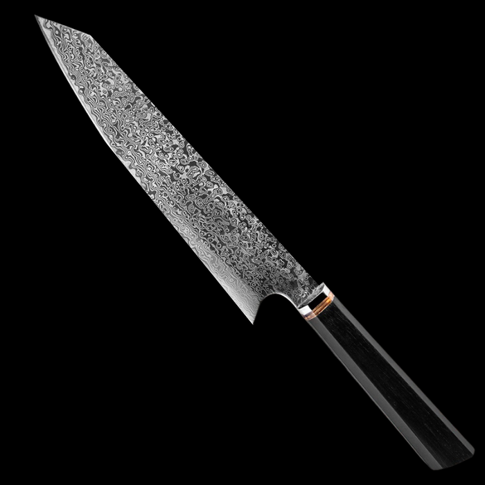 Damascus Steel Cleaver Knife With Black Ebony Wood Handle