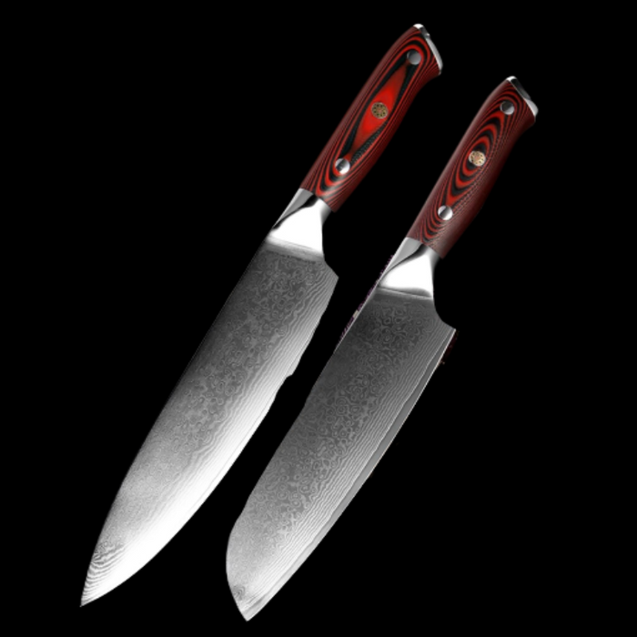 Red Wood Handle Professional Knife Sets