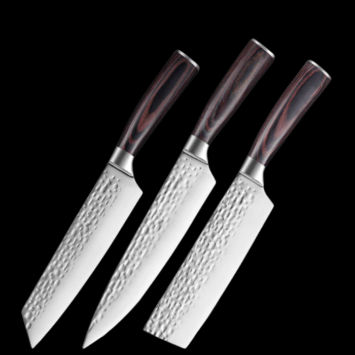 Stainless Steel Knife Sets With Sharp Edge Wood Handle